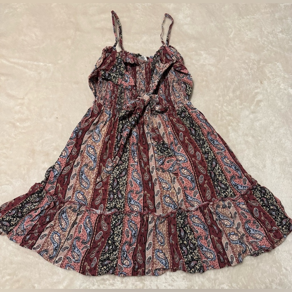 Justify Women's Paisley Print Casual Dress - Red and Pink